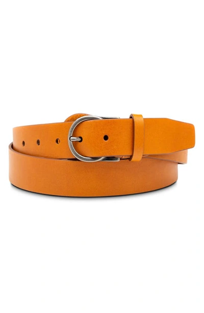 Shop Bosca Sarno Leather Belt In Saddle