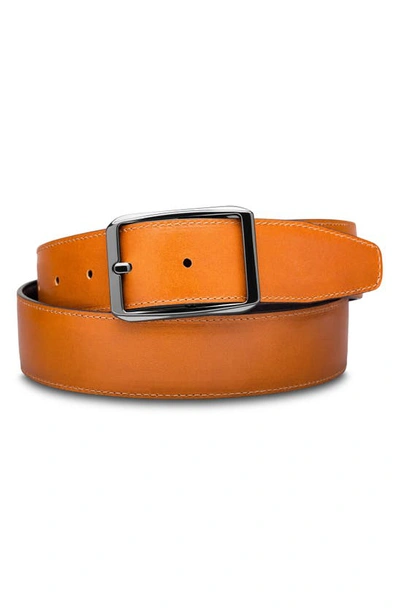 Shop Bosca Del Greco Reversible Leather Belt In Amber