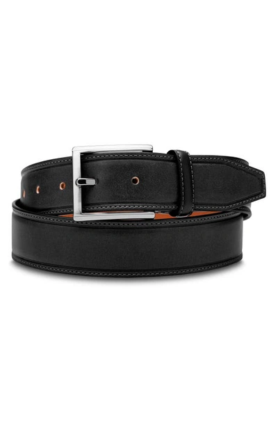 Shop Bosca Salerno Leather Belt In Black