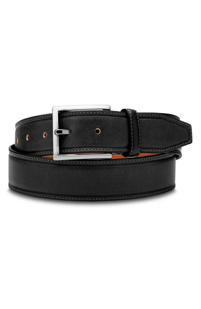 Bosca Salerno Leather Belt In Black