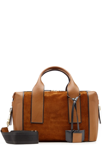 Pierre Hardy Duffle Medium Leather And Suede Tote In Brown