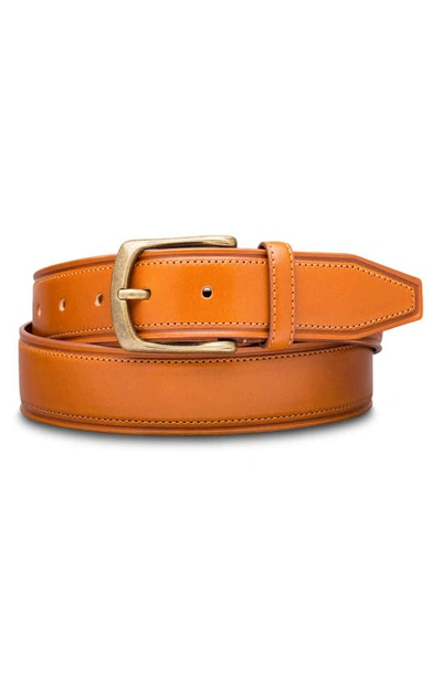 Shop Bosca Palermo Leather Belt In Saddle