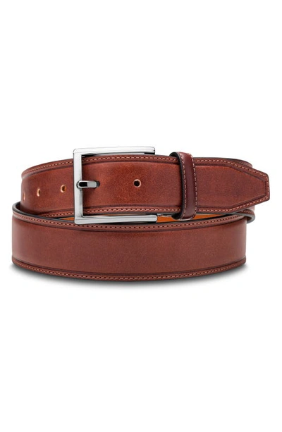 Shop Bosca Salerno Leather Belt In Dk Brown