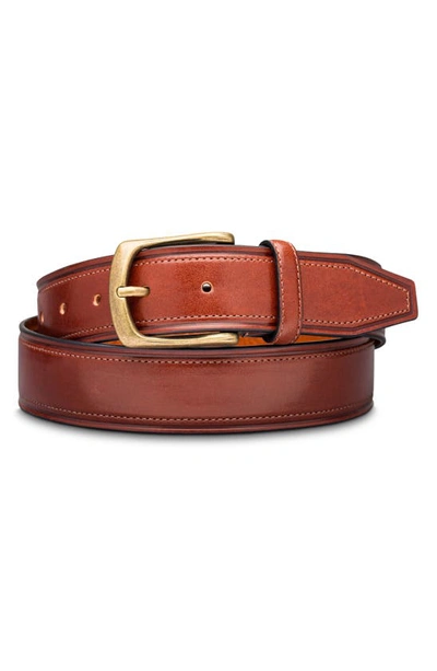 Shop Bosca Palermo Leather Belt In Dk Brown