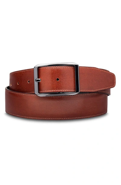 Shop Bosca Del Greco Reversible Leather Belt In Dark Brown