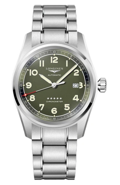 Shop Longines Spirit Automatic Bracelet Watch, 42mm In Green