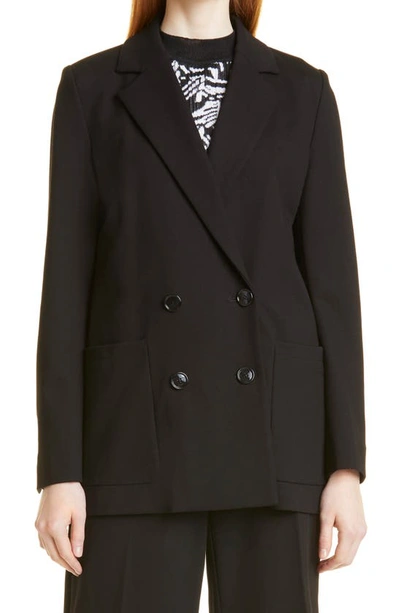 Shop Hugo Boss Jeslima Double Breasted Jacket In Black