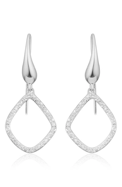 Shop Monica Vinader Riva Kite Diamond Drop Earrings In Silver