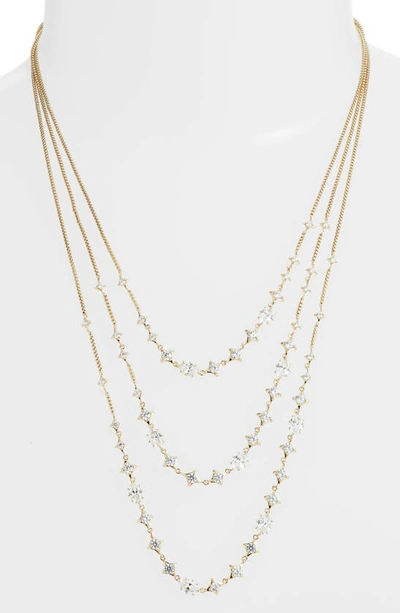 Shop Nadri Boho Layered Necklace In Gold/ Clear