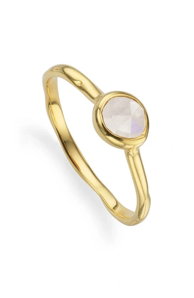 Shop Monica Vinader Siren Small Semiprecious Stone Stacking Ring In Gold/ Moonstone