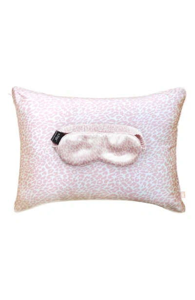 Shop Slip Pure Silk Sleep On The Go Travel Set In Pink Leopard
