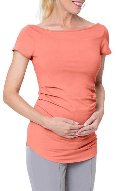 Shop Stowaway Collection Ballet Maternity Tunic In Coral