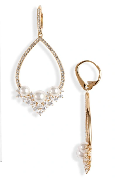 Shop Nadri Delice Open Drop Earrings In Gold