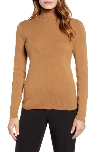 Shop Anne Klein Turtleneck In Vicuna