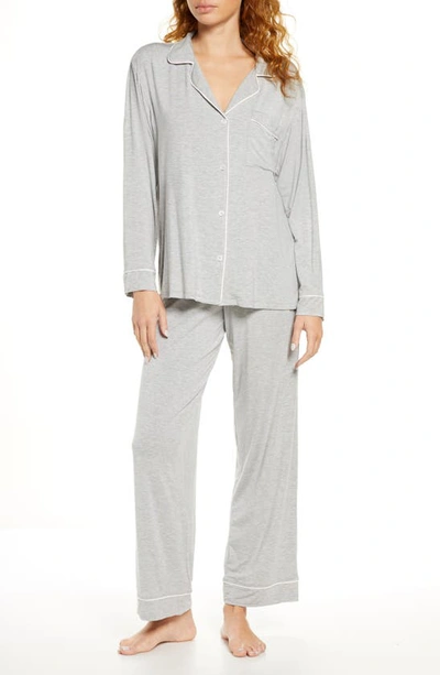 Shop Eberjey Gisele Jersey Knit Pajamas In Heather Grey Sorbet