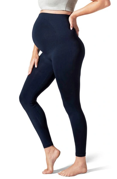 Shop Blanqi Everyday Maternity Belly Support Leggings In Navy