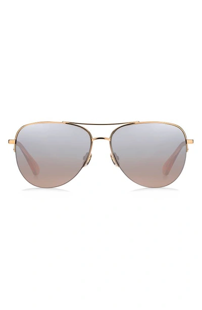 Kate Spade Maisie 60mm Gradient Aviator Sunglasses In Pink/ Brown Mirror  Gradient | ModeSens