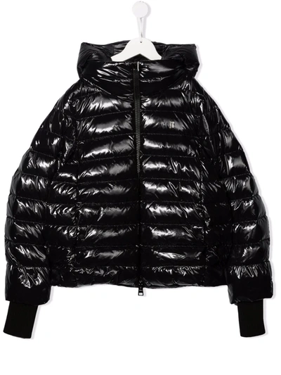 Shop Herno Patent Puffer Jacket In Black
