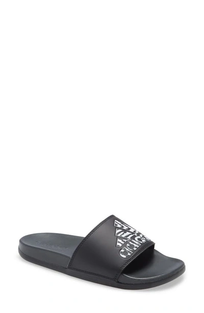 Shop Adidas Originals Adilette Comfort Slide Sandal In Core Black/ Core Black/ Carbon