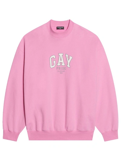 Shop Balenciaga Pride 2021 Sweatshirt Pink