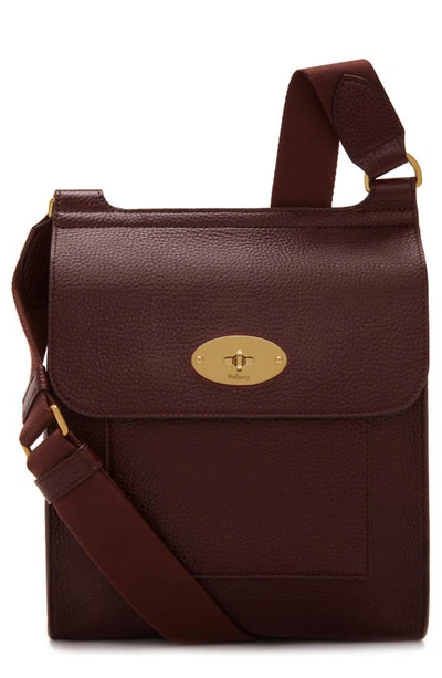 Shop Mulberry Antony Leather Crossbody Bag In Oxblood