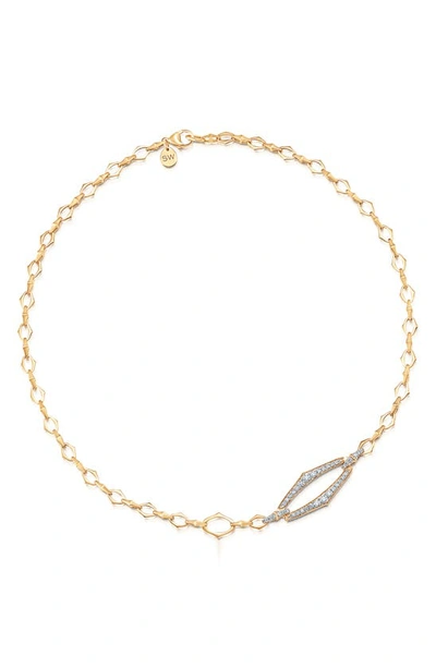 Shop Sara Weinstock Lucia Outline Pavé Diamond Pendant Necklace In 18k Yg