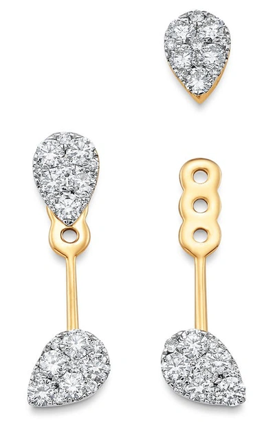 Shop Sara Weinstock Reverie Pear Cluster Diamond Ear Jackets In 18k Yg