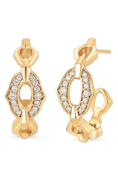 Shop Sara Weinstock Lucia Pavé Diamond Hoop Earring In 18k Yellow Gold