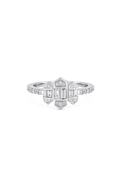 Shop Sara Weinstock Taj Baguette Diamond Ring In 18k White Gold