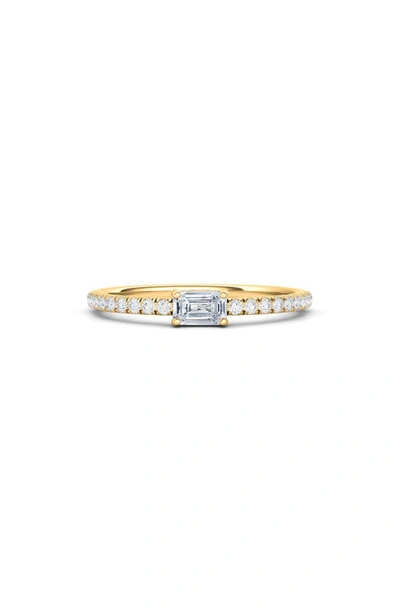 Shop Hautecarat Lab Created Diamond & Pavé 14k Gold Ring In Yellow Gold