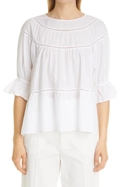 Shop Merlette Sol Tiered Cotton Top In White