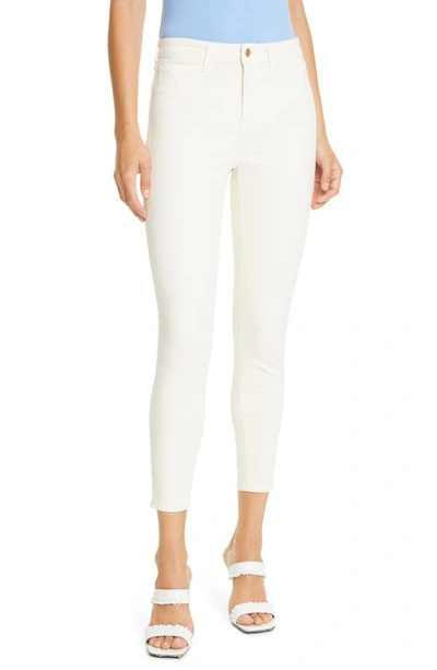 Shop L Agence Margot Crop Skinny Jeans In Vintage White