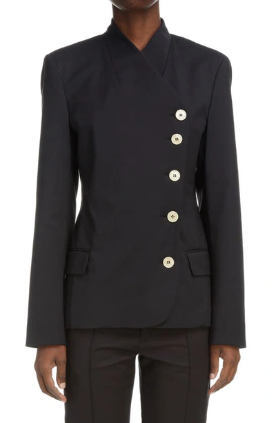 Shop Isabel Marant Porateli Asymmetric Button Blazer In Black 01bk