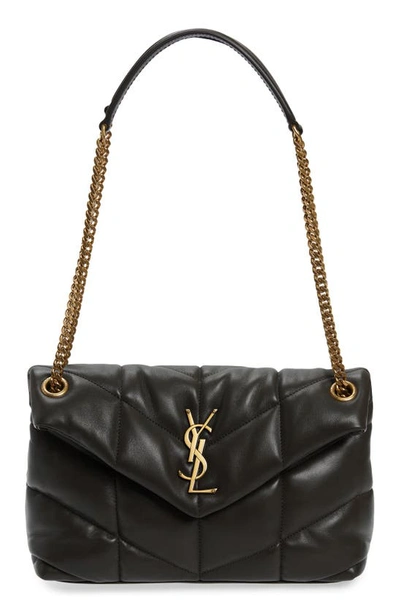 Shop Saint Laurent Small Loulou Leather Puffer Bag In Nero
