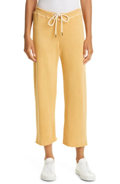 Shop The Great The Wide Leg Cropped Sweatpants In Honey