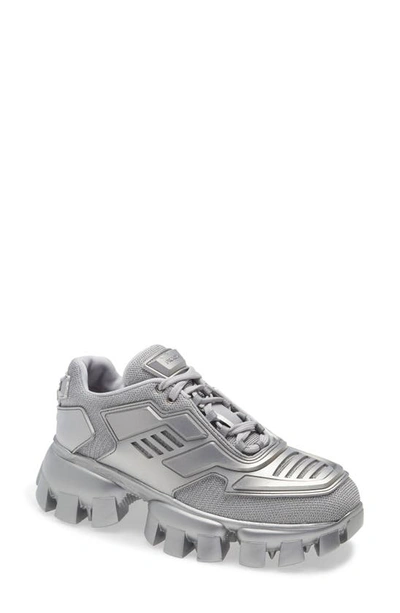 Shop Prada Cloudbust Thunder Lug Platform Sneaker In Argento