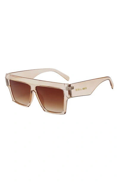 Shop Fifth & Ninth Avalon 70mm Square Sunglasses In Topaz/ Brown