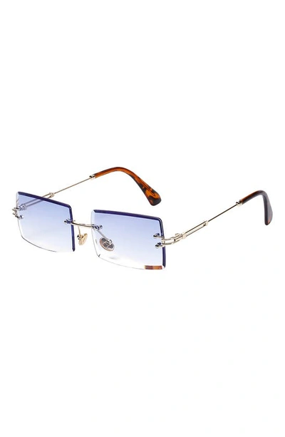 Shop Fifth & Ninth Miami 58mm Rectangle Sunglasses In Gold/ Blue