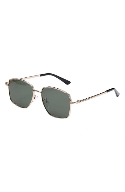 Shop Fifth & Ninth Monterey 56mm Square Sunglasses In Gold/ Green