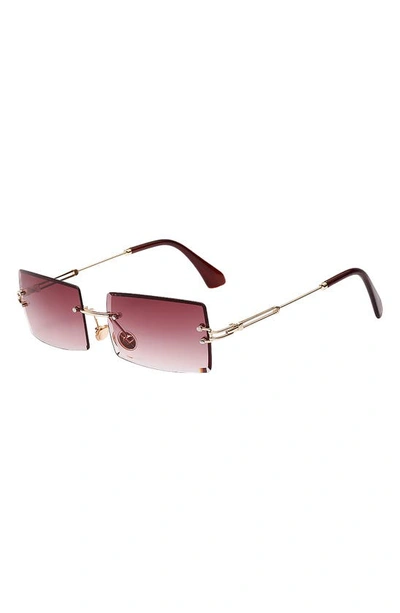 Shop Fifth & Ninth Miami 58mm Rectangle Sunglasses In Gold/ Berry