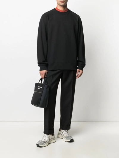 Shop Acne Studios Label Logo Sweatshirt In Black