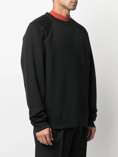 Shop Acne Studios Label Logo Sweatshirt In Black