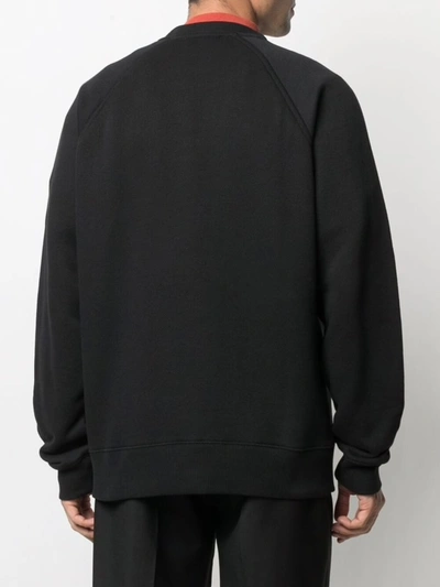 Shop Acne Studios Label Logo Sweatshirt In Black