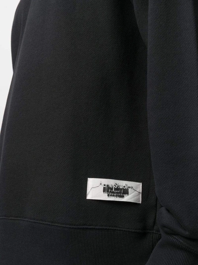 Shop Acne Studios Label Logo Sweatshirt In Black