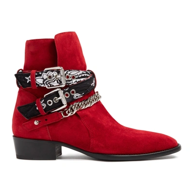 Shop Amiri Bandana Boots Shoes In Red