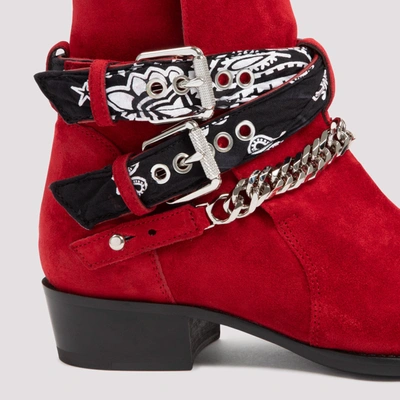 Shop Amiri Bandana Boots Shoes In Red
