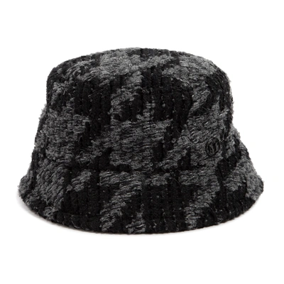 Shop Maison Michel Axel Tweed Hat In Black