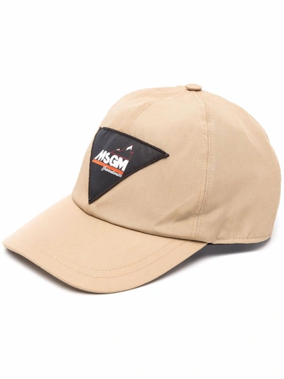 Shop Msgm Logo-patch Hat In Mixed Colours