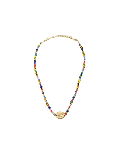 Shop Anni Lu Alaia Cowry Shell Necklace In Multicolour