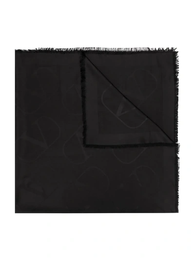 Shop Valentino Go Logo Scarf In Black